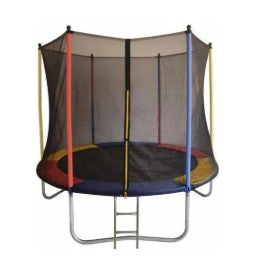 Cama elástica Pula Pula Flipzone colorida com escada 2,44 x 1,80cm